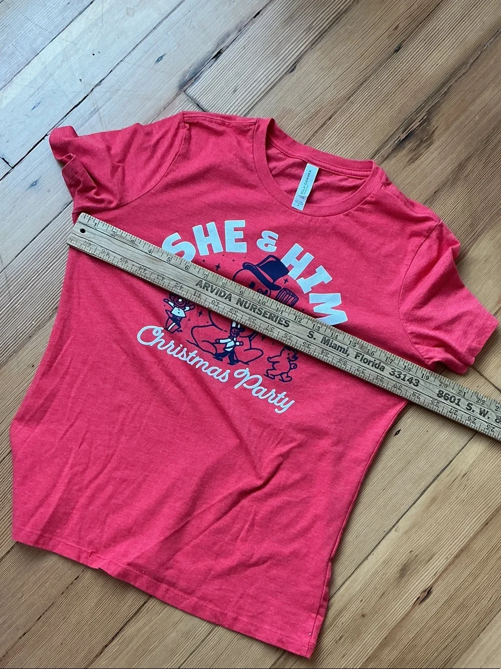 Bella Canvas Red She & Him Christmas Party Graphic Tee